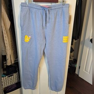 Peace Collective X Care Bears Sweatpants Blue Size L Yellow Sunshine Bear